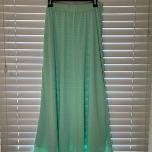 Long Sea-foam Skirt with Built-in Slip